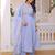 Awesome Sky Blue Bead Embroidered Chanderi Event Wear Salwar Kameez