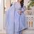 Awesome Sky Blue Bead Embroidered Chanderi Event Wear Salwar Kameez