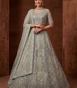 Lavish Green Dori Embroidered Net Wedding Wear Lehenga Choli