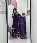 Womens new  heavy fox georgette fabric with heavy embroidery wrok kurta set