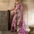 Women's lavender silk blend saree with rich zari woven design and traditional border with unstiched blouse piece