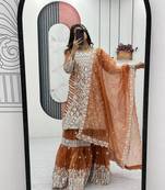 Womens new trendy heavy embroidery  sequence work  kurta set