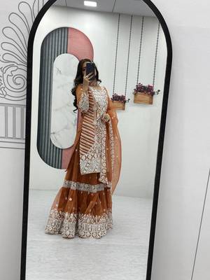 Womens heavy embroidery sequence work kurta set 2
