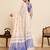 Women's elegant blue linen blend saree with unstiched blouse piece