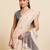 Women's elegant grey linen blend saree with unstiched blouse piece