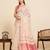 Women's elegant pink linen blend saree with unstiched blouse piece