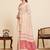 Women's elegant pink linen blend saree with unstiched blouse piece