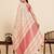 Women's elegant pink linen blend saree with unstiched blouse piece