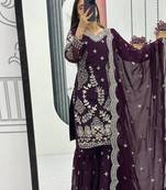 Womens new  heavy fox georgette fabric with heavy embroidery wrok kurta set
