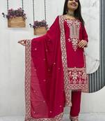 Womens new  wedding wear heavy embroidery thread work kurta set