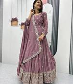 Womens new  heavy fox georgette fabric with heavy embroidery wrok gown  set