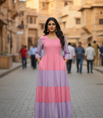 Ftdiva women's solid viscose rayon anarkali kurti in multicolor