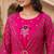 Ftdiva women's embroidered anarkali long magenta kurti in rayon