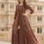 Ftdiva women's embroidered anarkali brown printed kurti in rayon