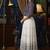 Ftdiva women's rayon anarkali kurti with jacket in white & blue