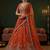 Tantalizing Orange Dori Work Silk Bridal Lehenga Choli With Double Dupatta