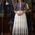 Ftdiva women's rayon anarkali kurti with jacket in white & blue