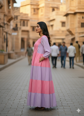 Ftdiva women's solid viscose rayon anarkali kurti in multicolor 4