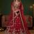 Appealing Red Bead Work Silk Bridal Lehenga Choli With Double Dupatta