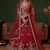 Appealing Red Bead Work Silk Bridal Lehenga Choli With Double Dupatta