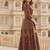 Ftdiva women's embroidered anarkali brown printed kurti in rayon