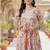 Ftdiva women's  embroidered anarkali pink printed kurti in rayon
