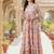 Ftdiva women's  embroidered anarkali pink printed kurti in rayon