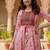 Ftdiva women's  embroidered anarkali pink printed kurti in rayon