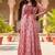 Ftdiva women's  embroidered anarkali pink printed kurti in rayon