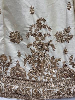 off white sequins silk bridal lehenga choli with dupatta 8