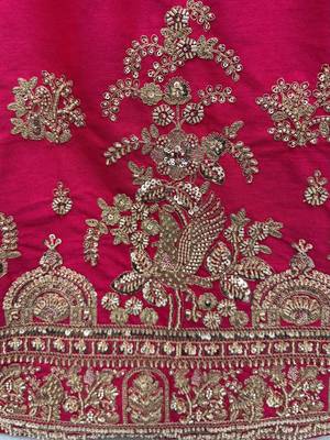 pink embroidered silk bridal lehenga choli with dupatta 7