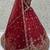 Appealing Red Bead Work Silk Bridal Lehenga Choli With Double Dupatta