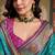 Aqua blue patola silk party wear saree