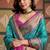 Aqua blue patola silk party wear saree
