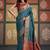 Teal patola silk party wear saree
