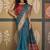 Teal patola silk party wear saree