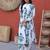 Beautiful Sky Blue Floral Printed Cotton Daily Wear Kurti With Pant