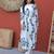 Beautiful Sky Blue Floral Printed Cotton Daily Wear Kurti With Pant