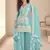 Sky chinon free size stitched suit with embroidery & sequence work
