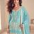 Sky chinon free size stitched suit with embroidery & sequence work