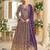 Violet georgette free size stitched anarkali suit with sequence & diamond work