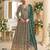 D green georgette free size stitched anarkali suit with sequence & diamond work