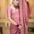 Dusty pink zari woven silk saree elegant banarasi style wedding wear with blouse