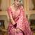 Dusty pink zari woven silk saree elegant banarasi style wedding wear with blouse