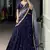 Rich Navy Blue Thread Embroidered Silk Festive Wear Half Saree Lehenga