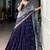Rich Navy Blue Thread Embroidered Silk Festive Wear Half Saree Lehenga