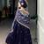 Rich Navy Blue Thread Embroidered Silk Festive Wear Half Saree Lehenga