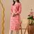 Ftdiva women stylish paisley printed straight kurta in pink
