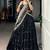 Captivating Black Sequins Work Silk Designer Half Saree Lehenga