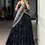 Captivating Black Sequins Work Silk Designer Half Saree Lehenga